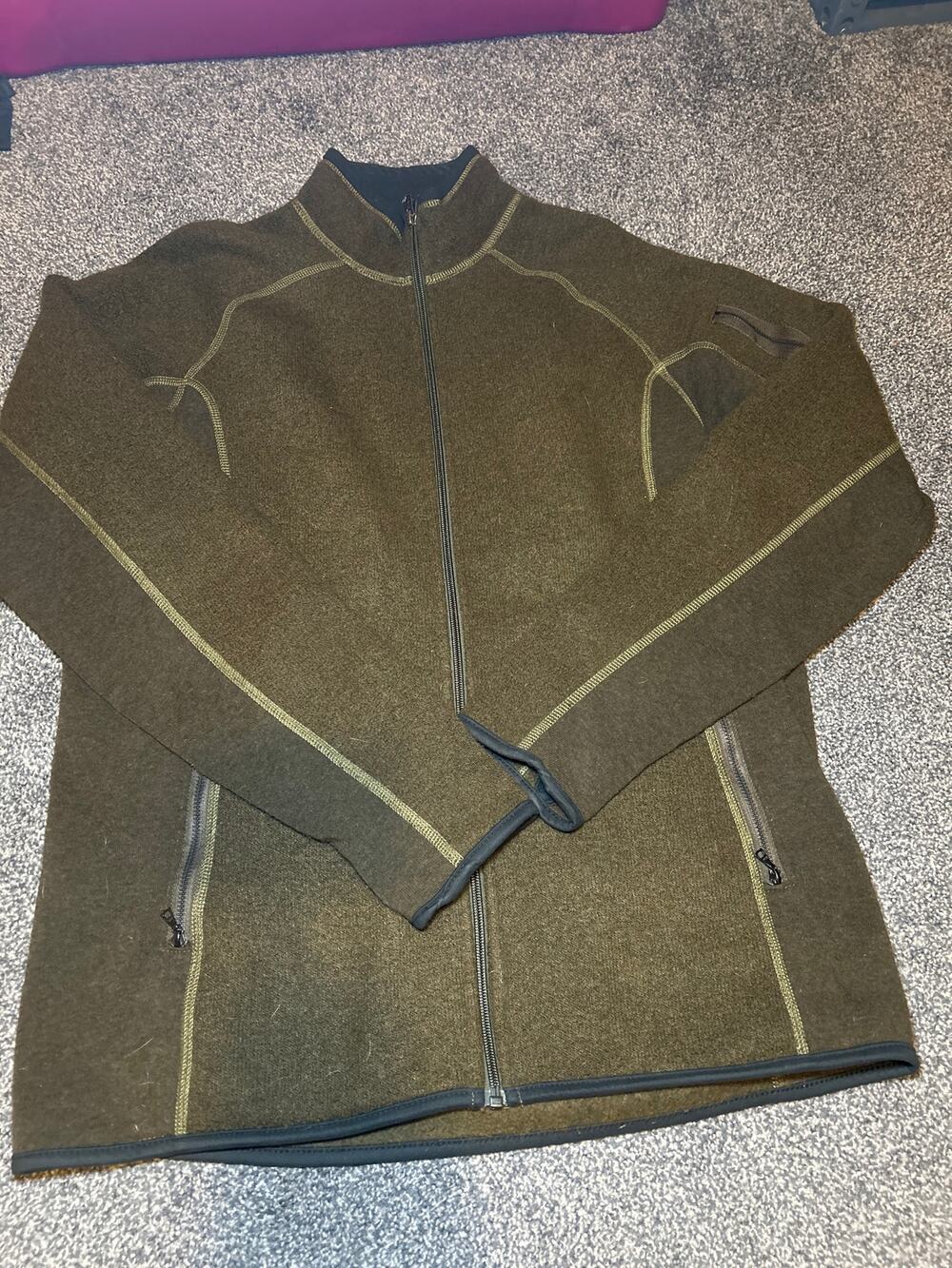 Kuhl Alfpaca Kashmira Jacket Mens Large Green Fleece Full Zip Thumbholes